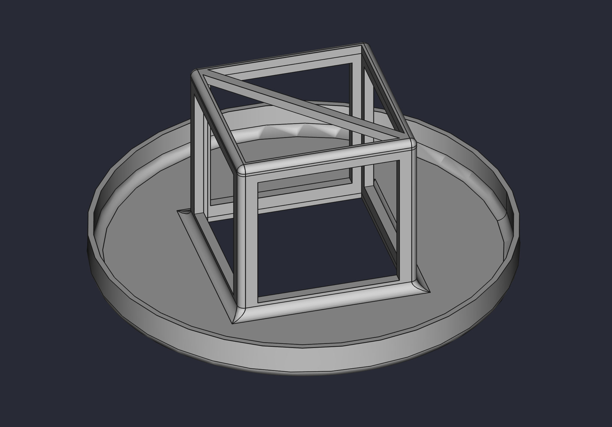 The lid design with rock wool cube holder in FreeCAD