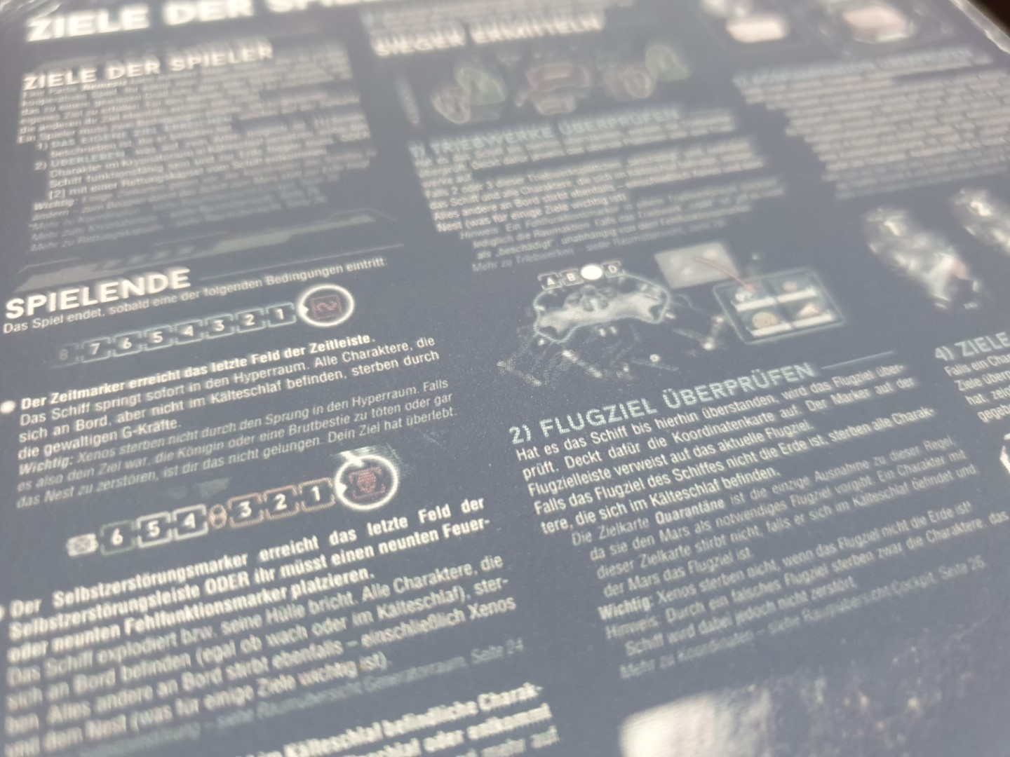 Detail view of the boardgame rules on the Nova.