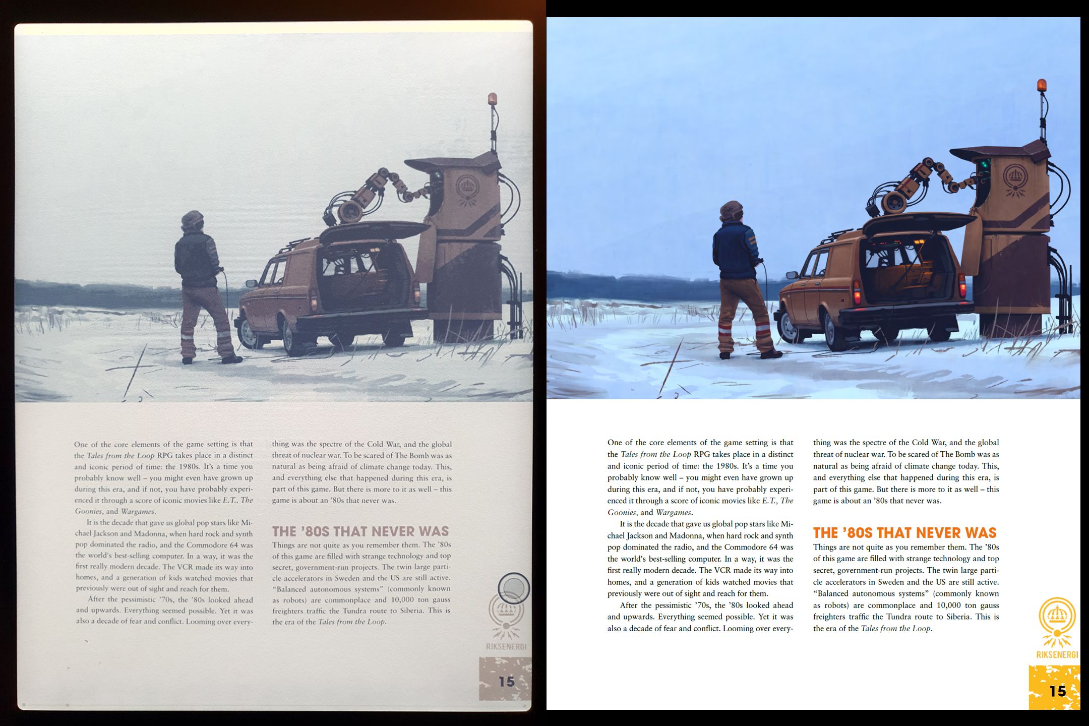 Side by side comparison of a page from an RPG book on the Nova and a screenshot of the PDF.