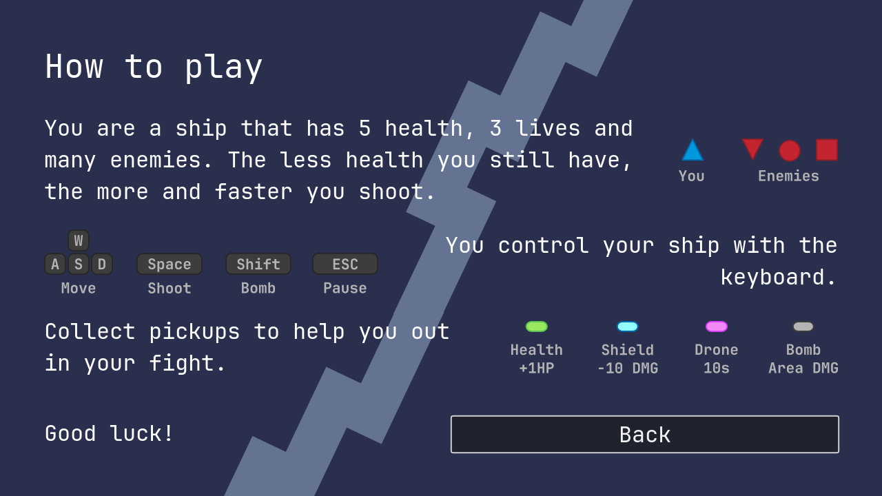 Screenshot of the tutorial screen