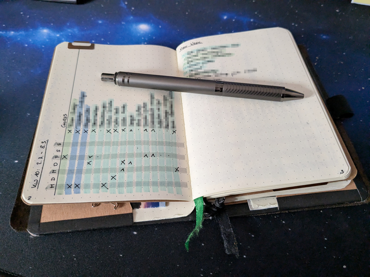 Spread with a week&rsquo;s chore list on the left and a list of tasks for Next Week on the right.